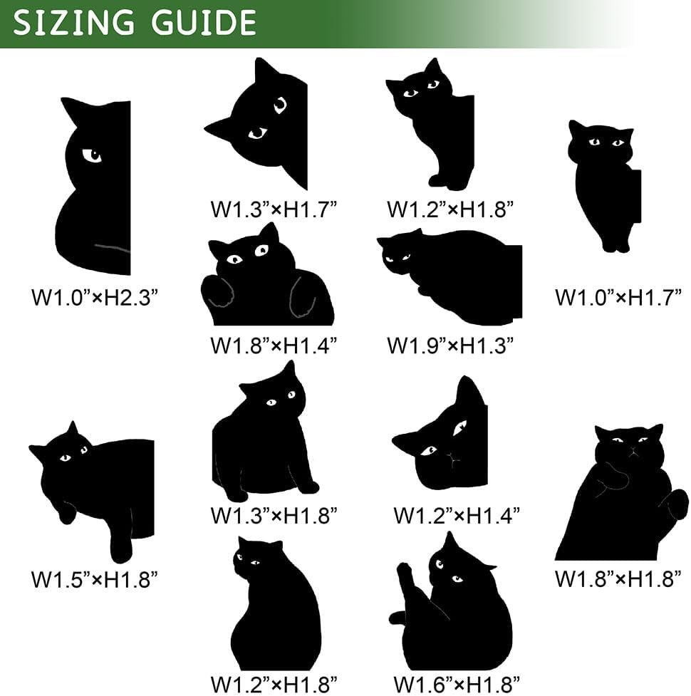 18 Pieces Cat Silhouette Bookmark Set – Creative Page Clips for Reading and Gifts
