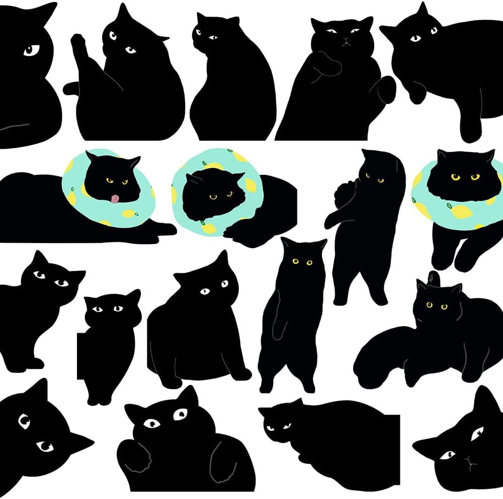 18 Pieces Cat Silhouette Bookmark Set – Creative Page Clips for Reading and Gifts
