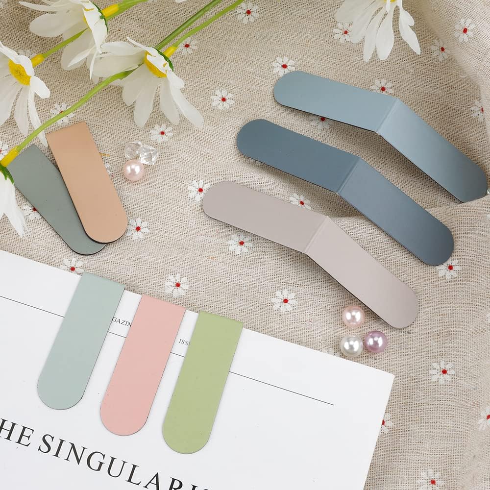 Soft Rubber Magnetic Bookmarks – Pack of 15 Random Colors, Foldable Magnet Clip for Reading, Study & Office