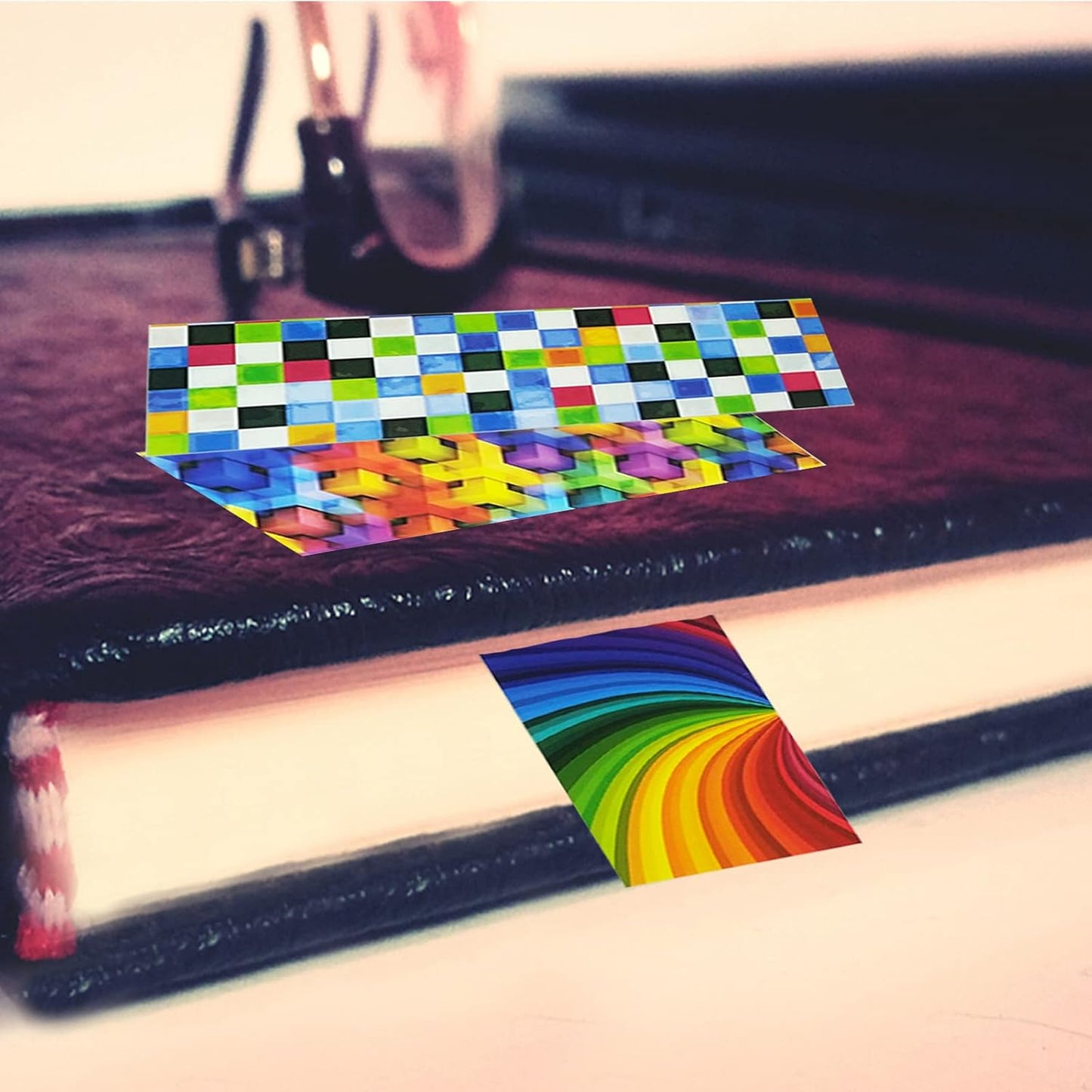 160 Pieces Colorful Geometric Bookmark Set – Random Designs Creative Page Markers for Study & Reading