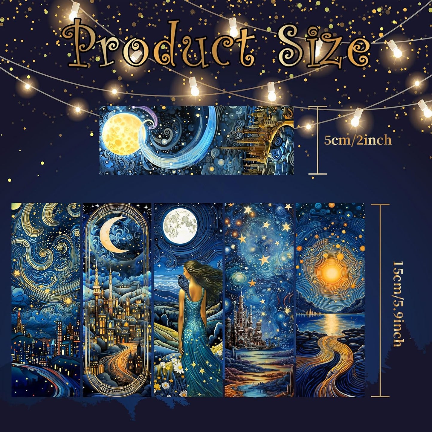 60 Pieces Starry Sky Art Bookmark Set – Random Designs Creative Page Clips