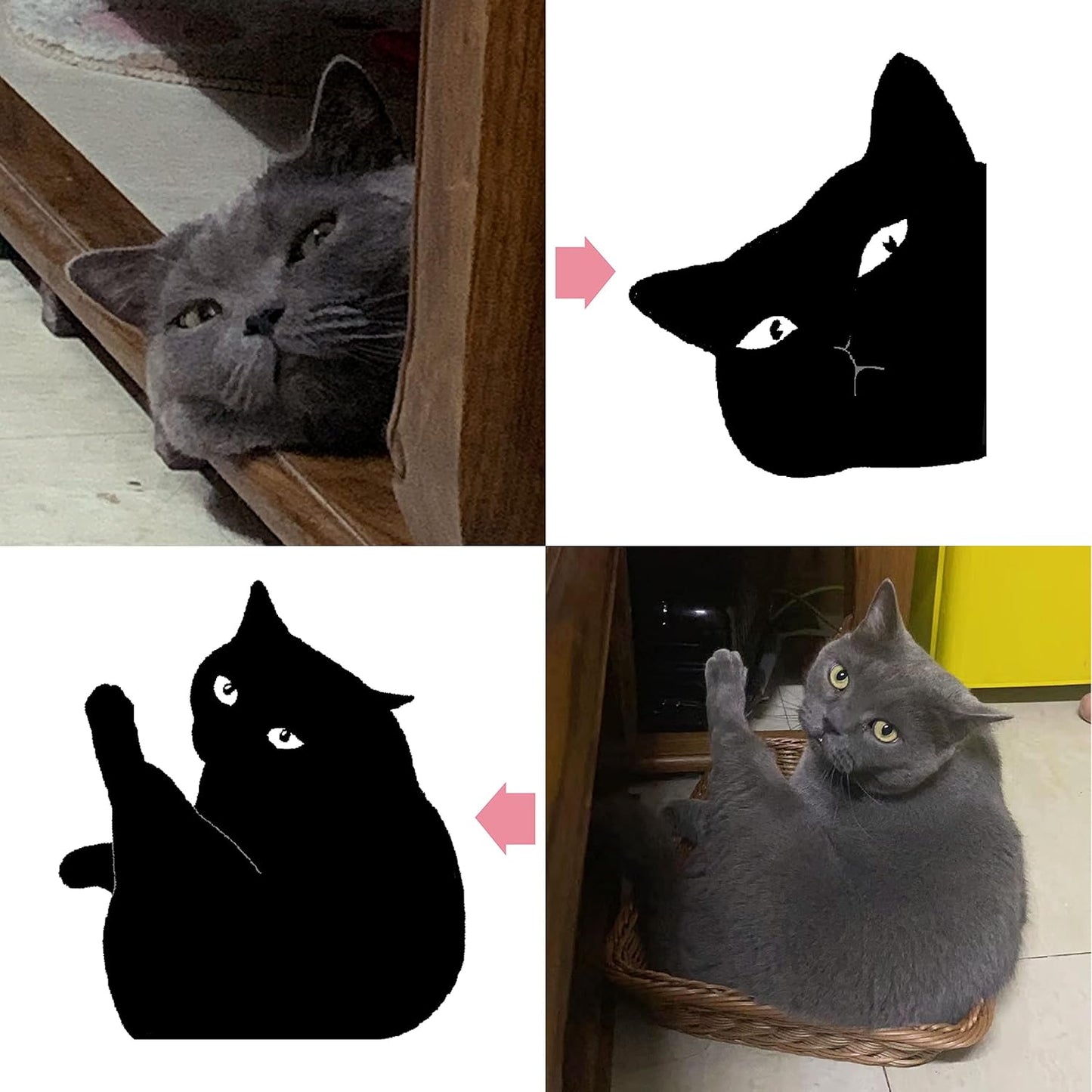 18 Pieces Cat Silhouette Bookmark Set – Creative Page Clips for Reading and Gifts