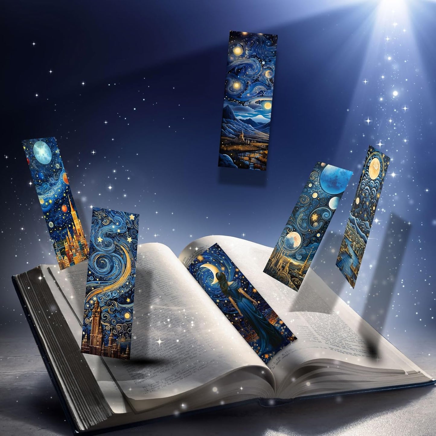 60 Pieces Starry Sky Art Bookmark Set – Random Designs Creative Page Clips