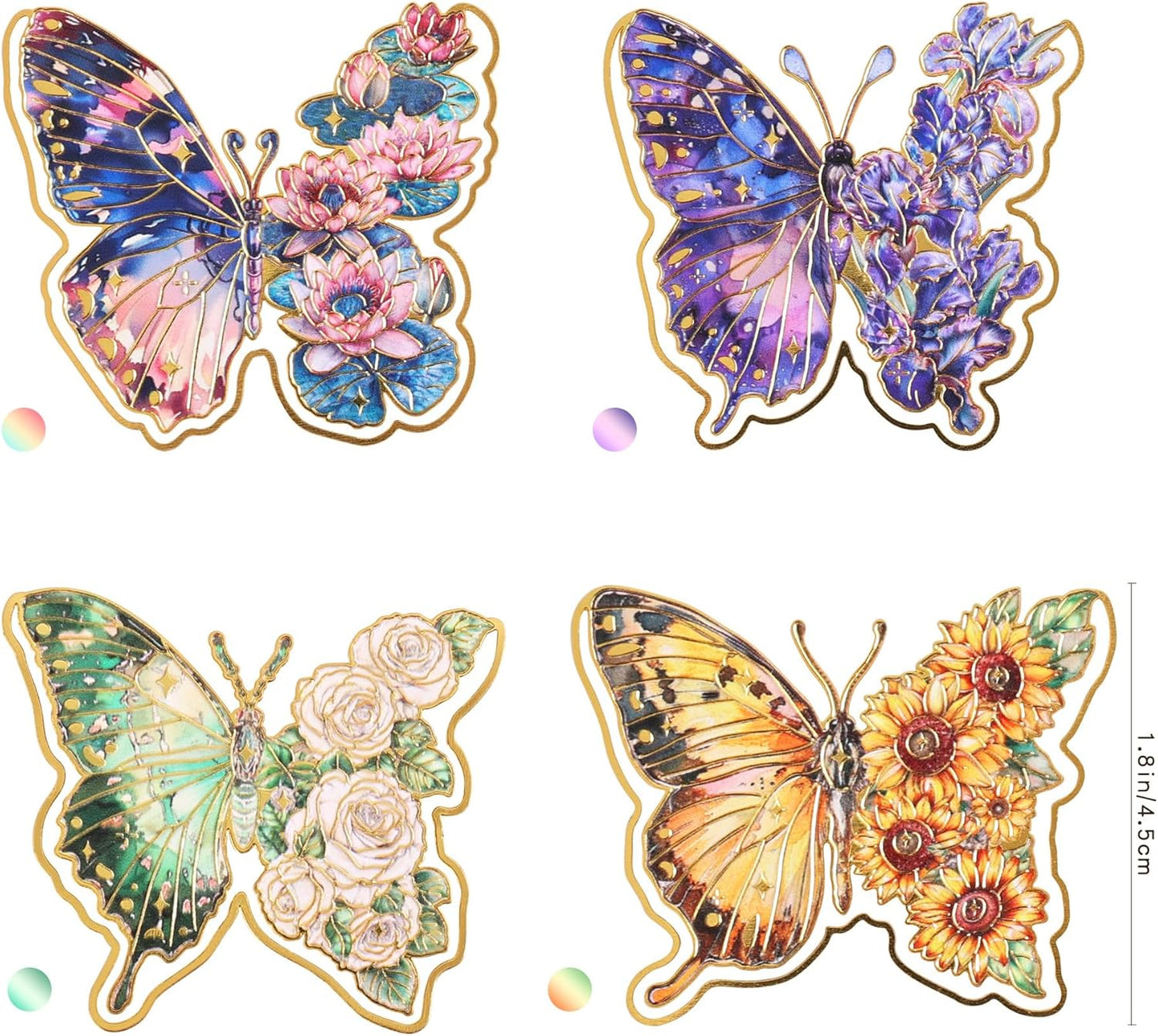 4 Pieces Butterfly & Flower Bookmark Set – Artistic Page Markers for Reading and Gifts