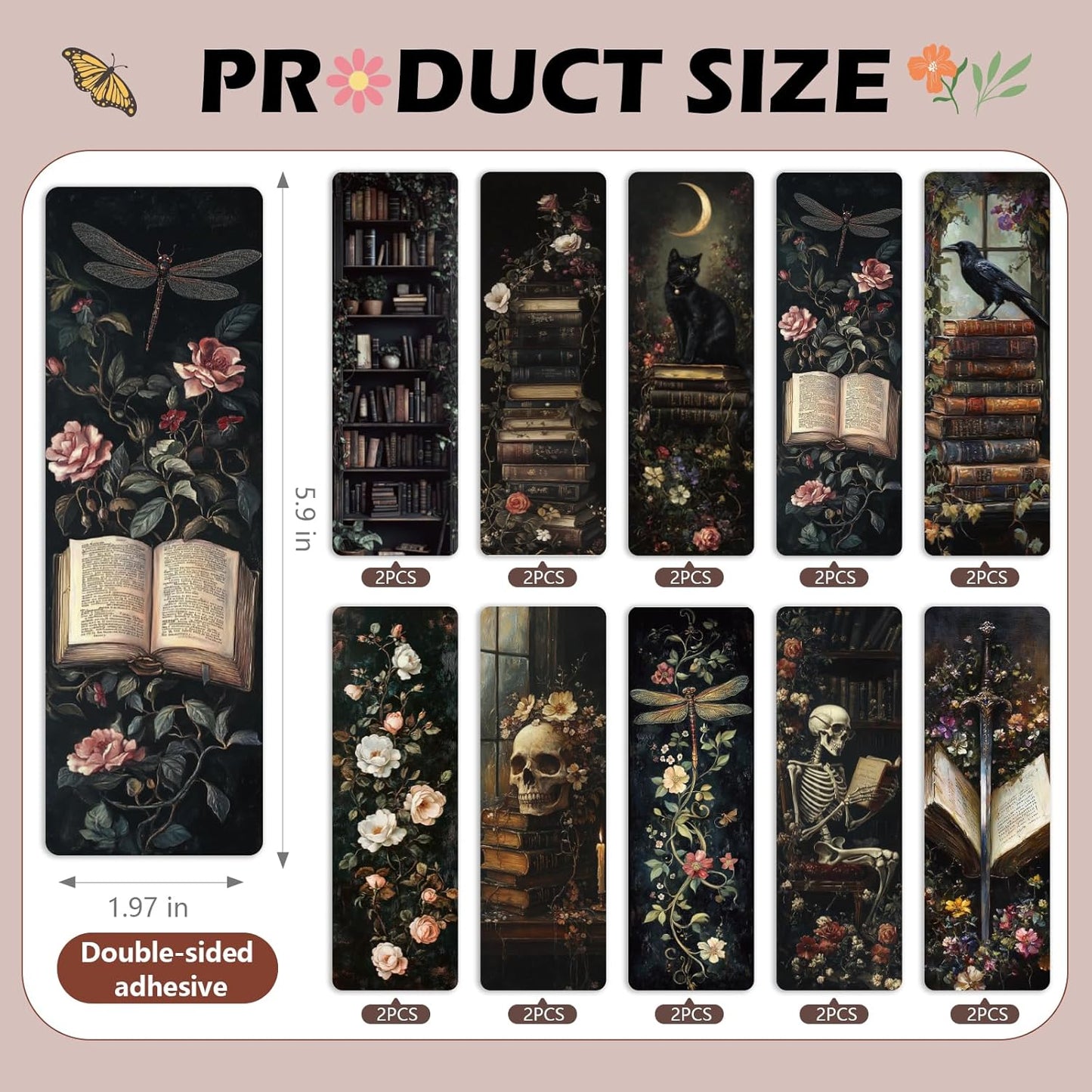 20 Pieces Vintage Art Bookmark Set – Random Designs for Reading and Gifting