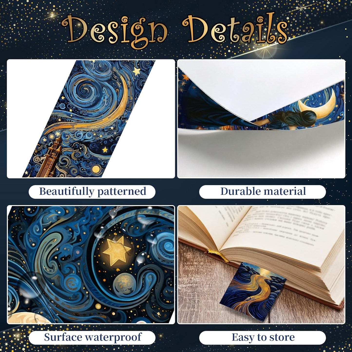 60 Pieces Starry Sky Art Bookmark Set – Random Designs Creative Page Clips