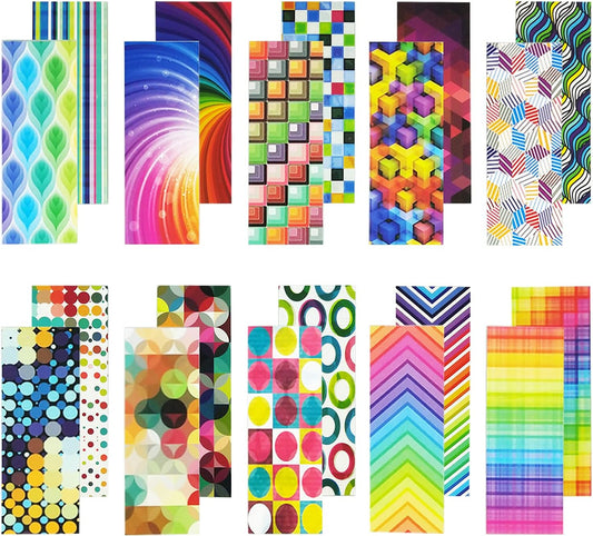 160 Pieces Colorful Geometric Bookmark Set – Random Designs Creative Page Markers for Study & Reading