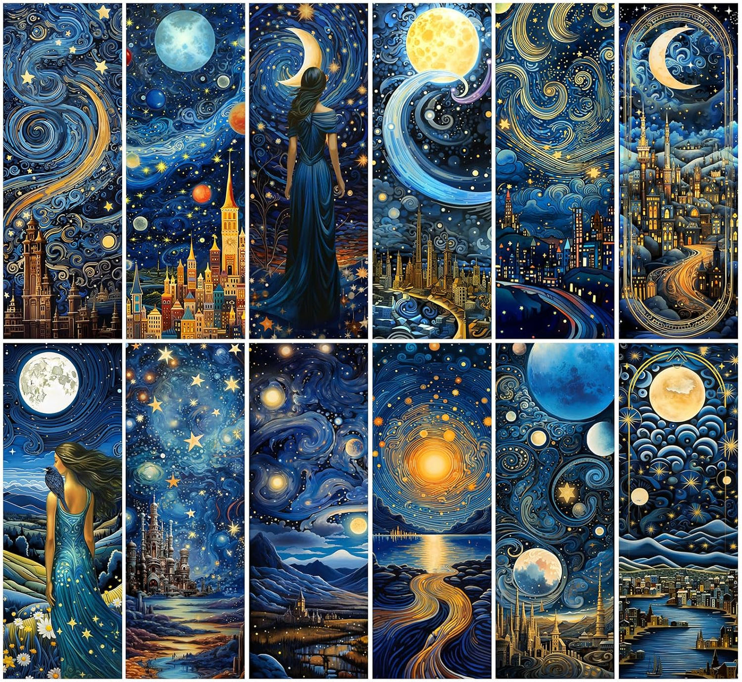 60 Pieces Starry Sky Art Bookmark Set – Random Designs Creative Page Clips
